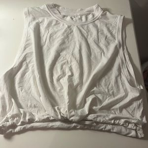 Lululemon white tank top with adjustable draw string size 6 fits like a 4.